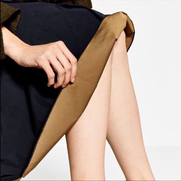 NWT Zara Black/ Bronze Reversible Skirt - Picture 4 of 7